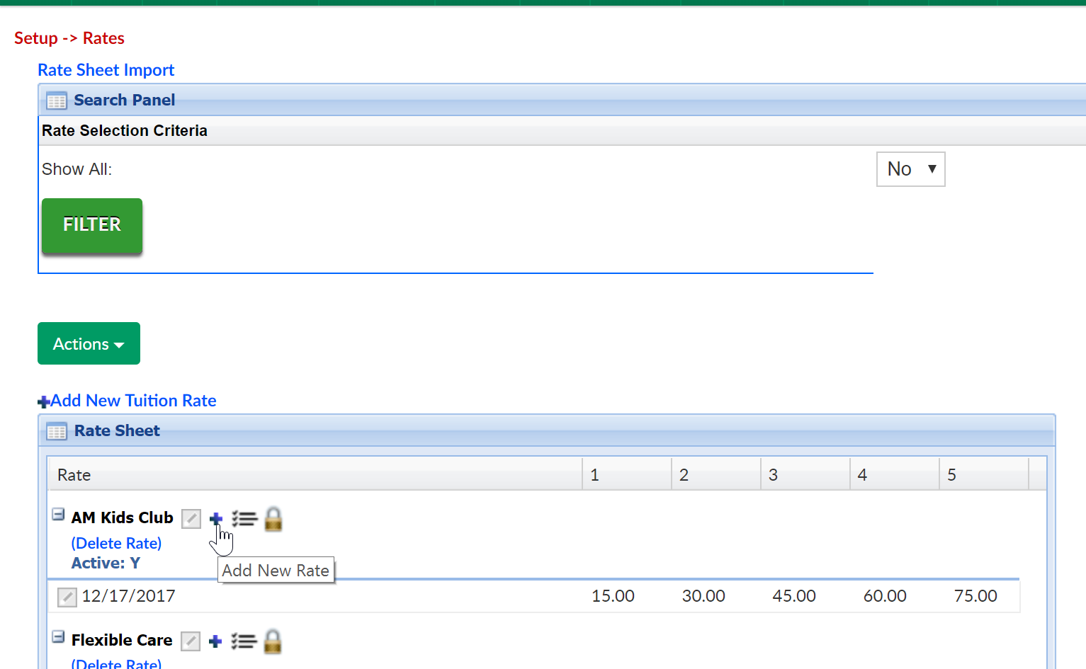 Setup - Rates, Update Rate